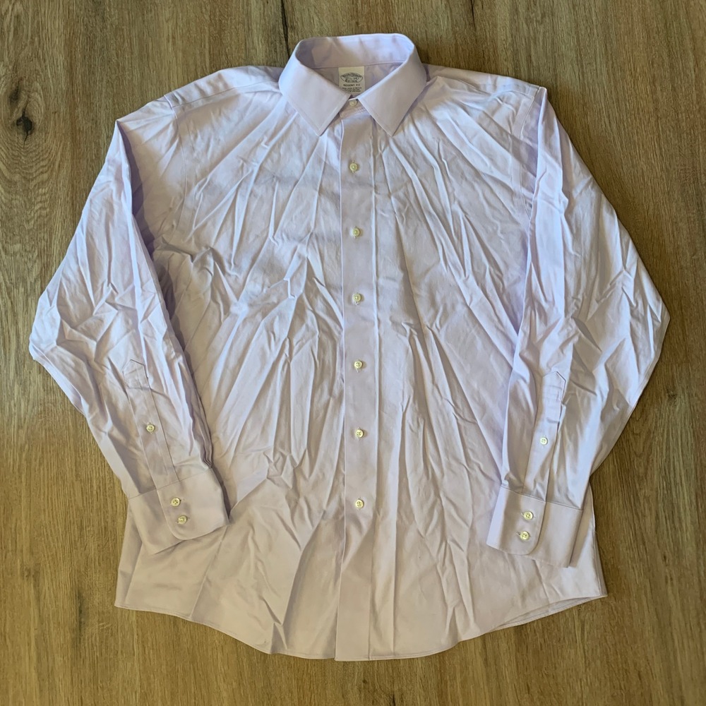 Brooks Brothers Regent Fit supima cotton purple dress shirt - size 16.5 / 34